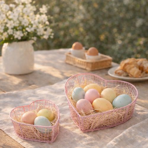 gjenstander Hjerteformede trådkurver til dekorasjon og organisering, 20 cm, sett med 4