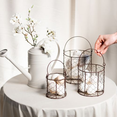 gjenstander Trådkurvsett, ideelt for bruk i dekorasjon eller i hagen, 25 cm, 1 sett