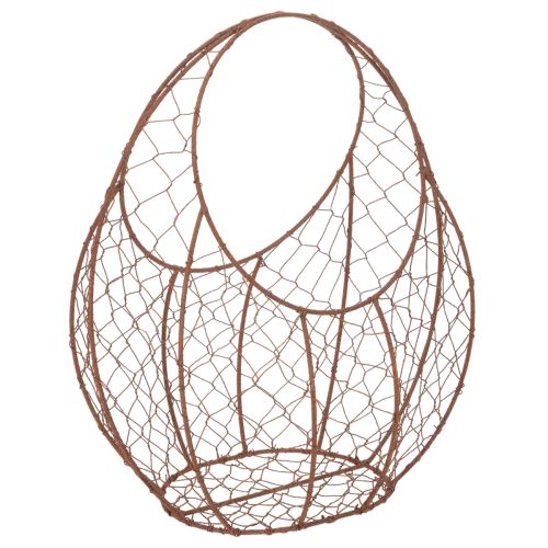 Trådkurv, metallplantekasse, vårdekorasjon, påskekurv, brun, rustfarget, H34 cm L30 cm kjøpe | Floristik24.no