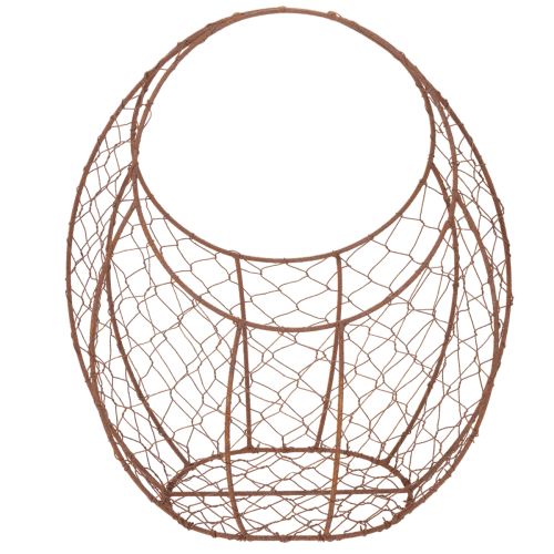 Trådkurv, metallplantekasse, vårdekorasjon, påskekurv, brun, rustfarget, H34 cm L30 cm | Floristik24.no