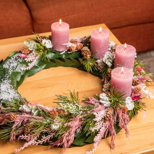 gjenstander Elegante antikke rosesøylelys 70×80 mm, sett med 4, til borddekorasjon, adventskrans og romantisk atmosfære