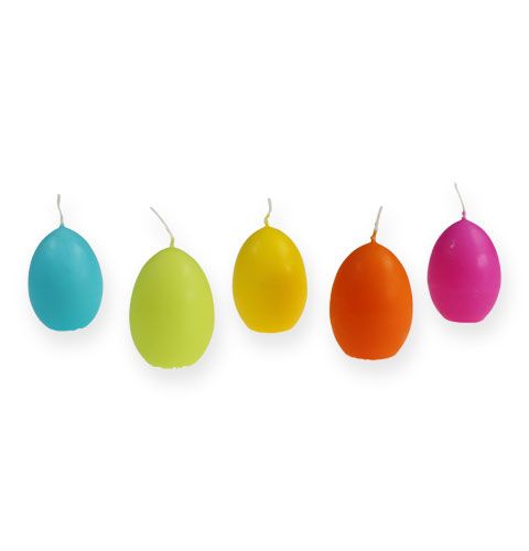 Påskeegglys 6cm flerfarget assortert 12stk | Floristik24.no