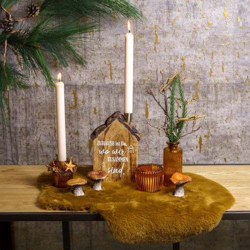 Floristik24 Pelsteppe dekorativt brunt fuskepelsteppe 55×38cm