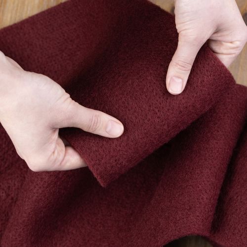 gjenstander Filtbånd i ull, mørkerødt, 15 cm x 5 m, til dekorasjon og hobbyarbeid