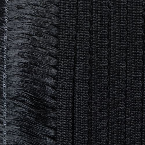 gjenstander Svart frynset bånd 4 cm, kordonkant, dekorativ frynset lurex 25 m