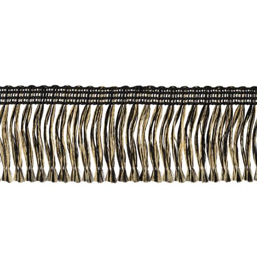 Svart og gullfrynset kant 4 cm x 25 m - Ideell for kransdekorasjon, sørgebånd og vintage tilbehør | Floristik24.no