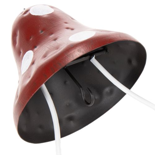 gjenstander Metallfôringsstasjon, med fluesoppmotiv, hengende, rød og hvit, 25,5 cm