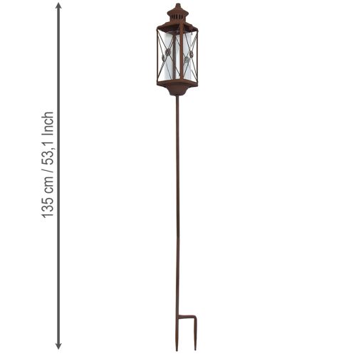 gjenstander Hagelykt, metalldekorasjon, rustlook, 12 cm x 12 cm x 135 cm