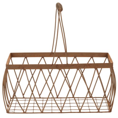 Trådkurv, metall, rustlook, 28x13,5x14cm, 2 stk. | Floristik24.no
