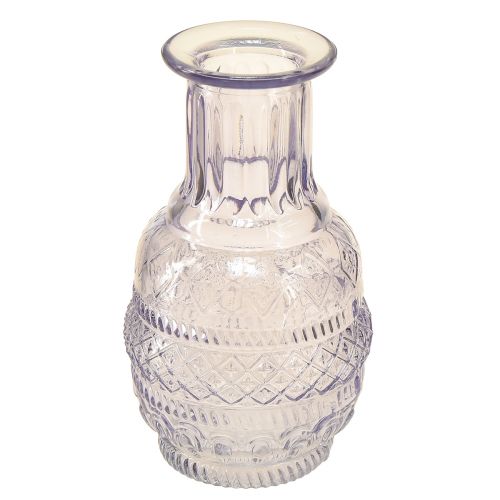 Floristik24 Glassvaser minivaser lys lilla lilla retrostil H13cm 3stk