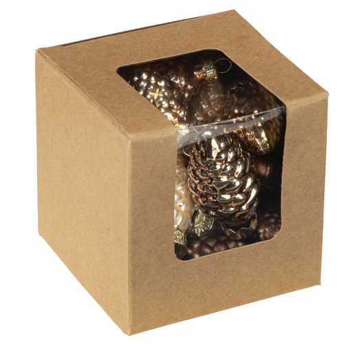 gjenstander Glasskjegler til oppheng, glass brunt gull 5,5 cm, 14 stk.