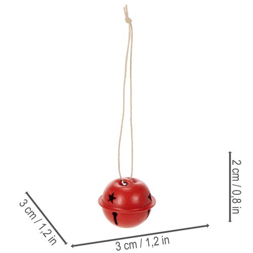 Klokkeformede dekorative anheng med stjernemotiv, 3 cm, 9 stk. | Floristik24.no