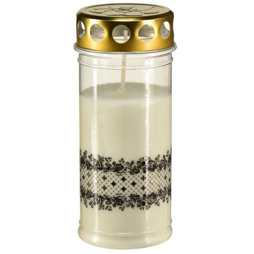 Floristik24 Gravlyskant hvitt gull svart Ø7cm H18cm 77h