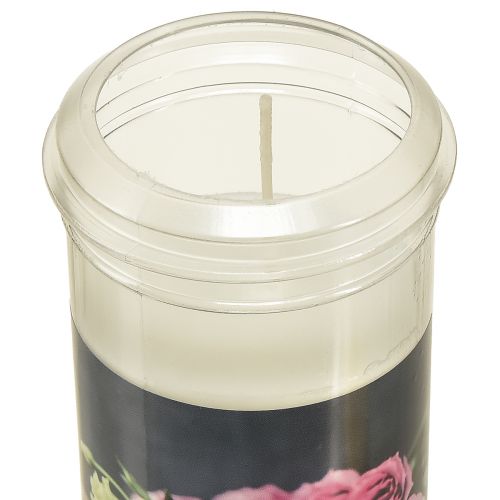 Floristik24 Gravlys hvite roser hjertemotiv sorg Ø7cm H18cm 3stk