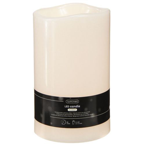 Stort LED-lys med timer, for utendørs bruk, varmhvit, Ø12,5 cm, H20 cm | Floristik24.no