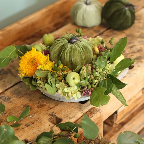 Høstdekorasjon gresskar lys grønn grønn mørkegrønn Ø13cm 3 stk