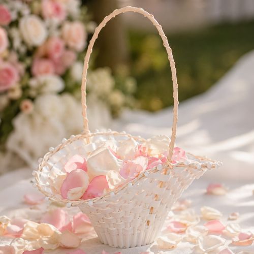 Kurv til bryllupsblomsterpike 24 cm x 17 cm | Floristik24.no