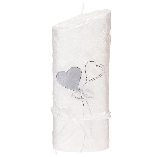 Bryllupslys, sølvbryllupslys, hvitt lys 210/85 mm