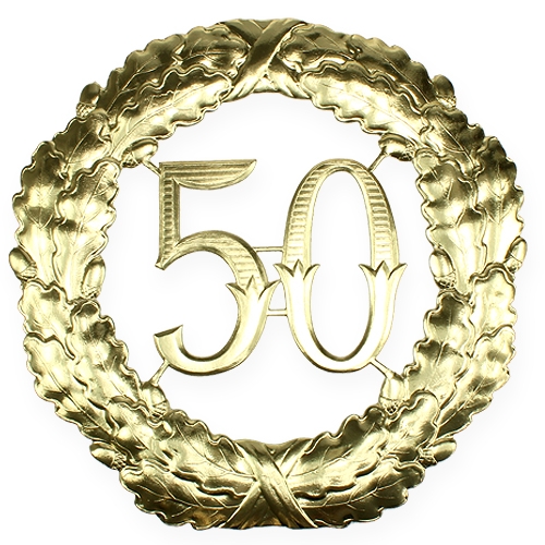 Floristik24 Jubileumsnummer 50 i gull Ø40cm