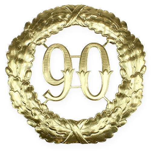 Floristik24 Jubileumsnummer 90 i gull Ø40cm