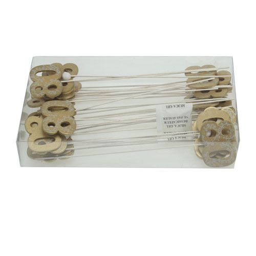 Floristik24 Jubileumsnummer "80" på pinnetre, gull 36 stykker