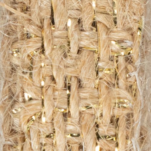 gjenstander Jutebånd, rustikt dekorativt bånd, naturlig jute, gull, 12 mm, 10 m