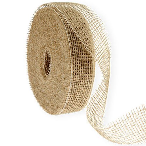 Naturlig jutebånd, 5 cm bredt, 40 m langt