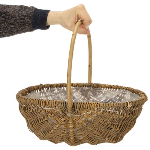 Potetkurv 43/33/23 cm med folie, naturfarget, sett med 3. | Floristik24.no