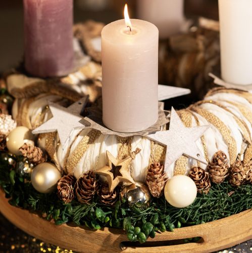 gjenstander Lysestaker for oppklistring Ø11cm H8cm rusteffekt 4 stk