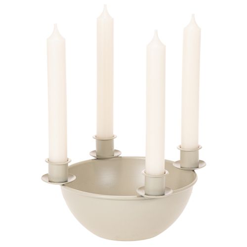 Lysestake med 4 holdere, moderne adventskrans, beige, 15 cm | Floristik24.no