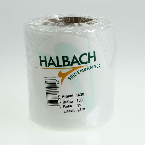 gjenstander Hvitt kransbånd 100 mm x 25 m Begravelsesblomsterdekorasjon