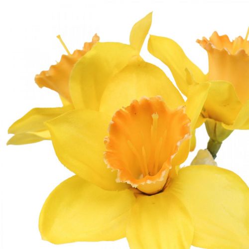 gjenstander Kunstige påskeliljer silkeblomster gule påskeliljer 40cm 3stk