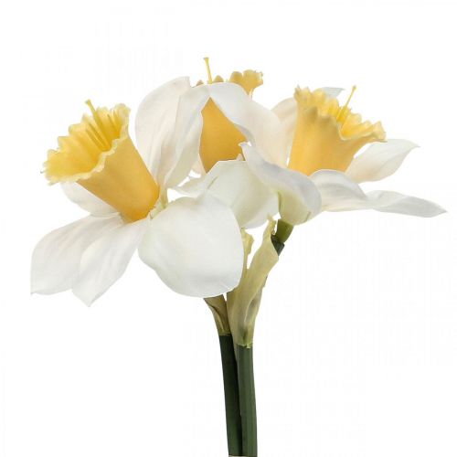 Floristik24 Kunstig påskelilje Silkeblomster Hvit påskelilje 40cm 3stk