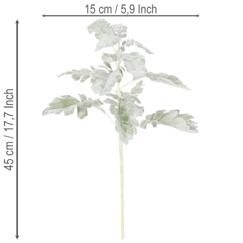 Kunstig gren av Senecio (ragurt), intrikat laget, 45 cm, 3 stk. | Floristik24.no
