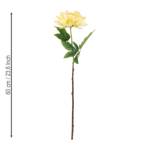 gjenstander Kunstig peon med stor blomst for tidløs blomsterdesign, 60 cm, 3 stk.