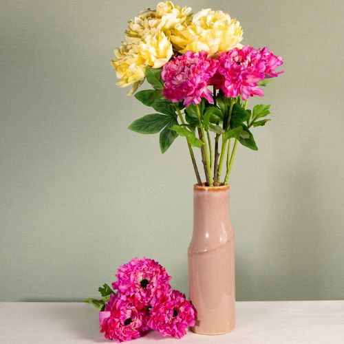 gjenstander Kunstig peon med stor blomst for tidløs blomsterdesign, 60 cm, 3 stk.