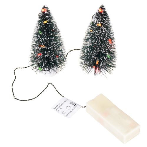 gjenstander LED kunstig juletre mini til batteri 16 cm 2 stk