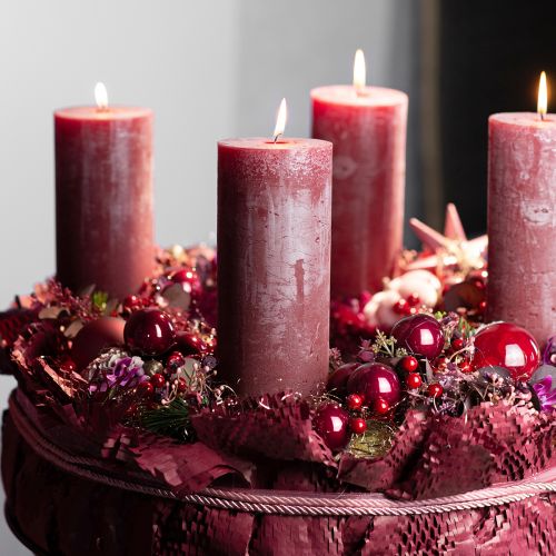 gjenstander Lyse røde bærgrener – ideell for festdekorasjoner, 30 cm – sett med 6