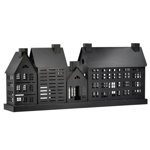 Antrasitt lyshus laget av metall 80x15x35 cm – elegant borddekorasjon