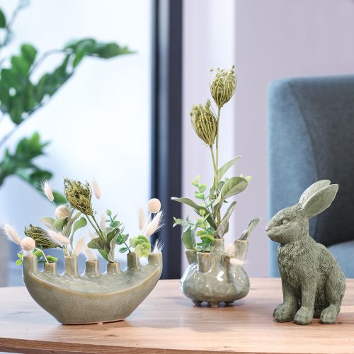 gjenstander Maritim Dekor Vase Coral Design Lysegrønn Ø14,5cm H14cm