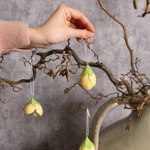 gjenstander Metallhengende blomst for romantisk innendørs og utendørs dekorasjon, 6 cm, 6 stk.