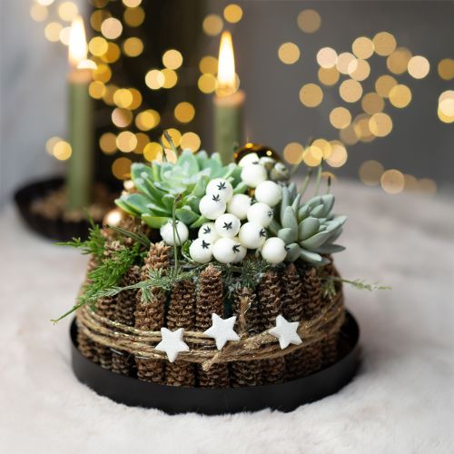 Floristik24 Metallbrett rundt lysbrett sort Ø20cm H2,5cm 2stk