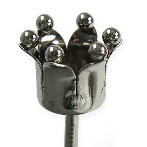 Floristik24 Lysestake krone sølv 4stk