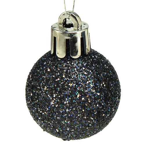 gjenstander Mini julekuler blå bruddsikker blanding Ø3cm 14 stk