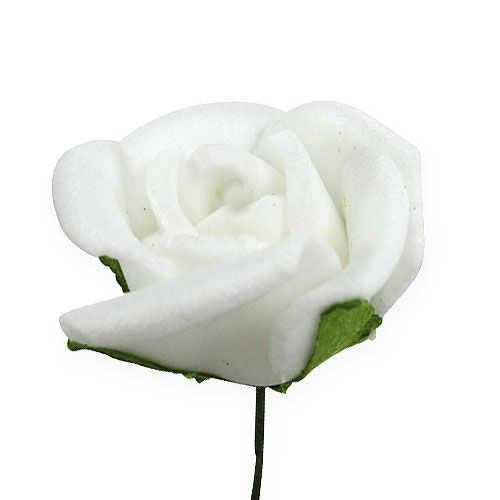 Floristik24 Mini skumroser Ø 1,5cm hvit 72 stk