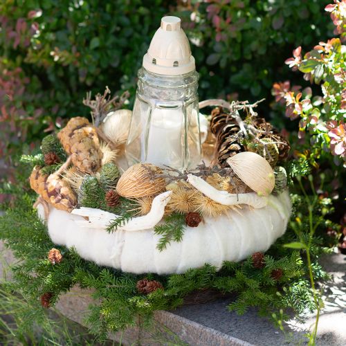 gjenstander Mintolla-ball bleket 8 cm - 10 cm L46 cm 6 stk