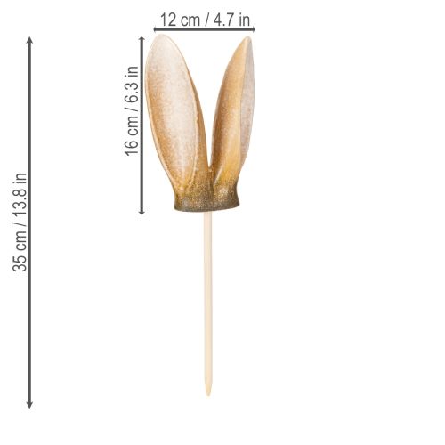 gjenstander Påskepynt, kaninører, nostalgiske hagestaker for hageforskjønnelse i påsken, 35 cm, 2 stk.