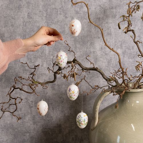 gjenstander Påskeegg med vår- og blomstermotiver, påskedekorasjon av høy kvalitet, 6 cm, 6 stk.