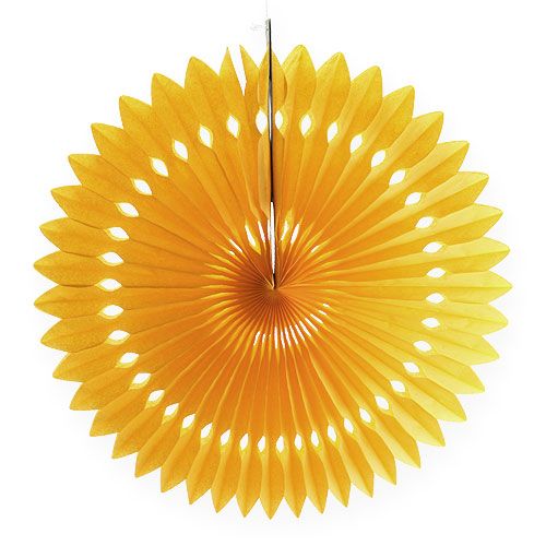 Blomsterdekorasjonshenger bikakepapir gul Ø40cm 4stk