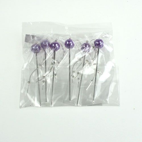 Floristik24 Pyntestift med perle 11,5cm 6stk
